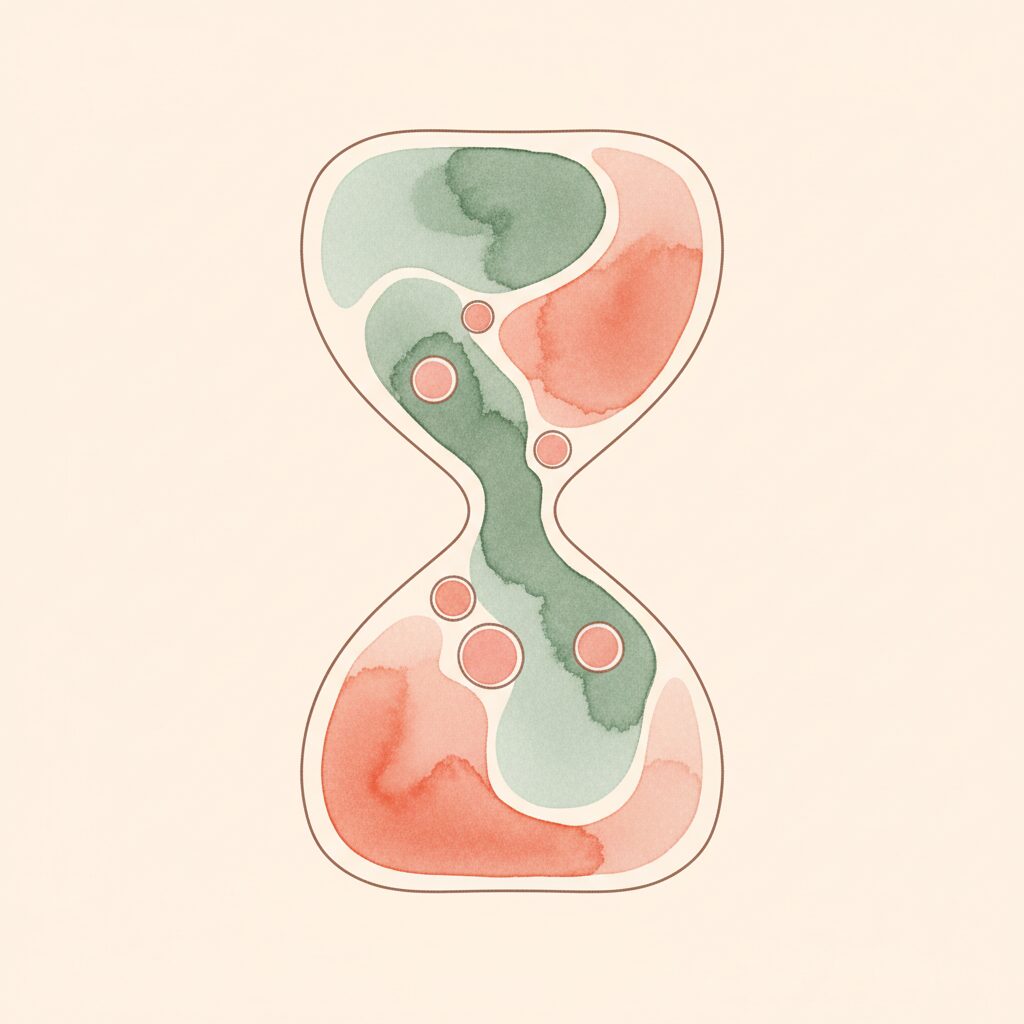 Watercolor illustration symbolising fertility and time