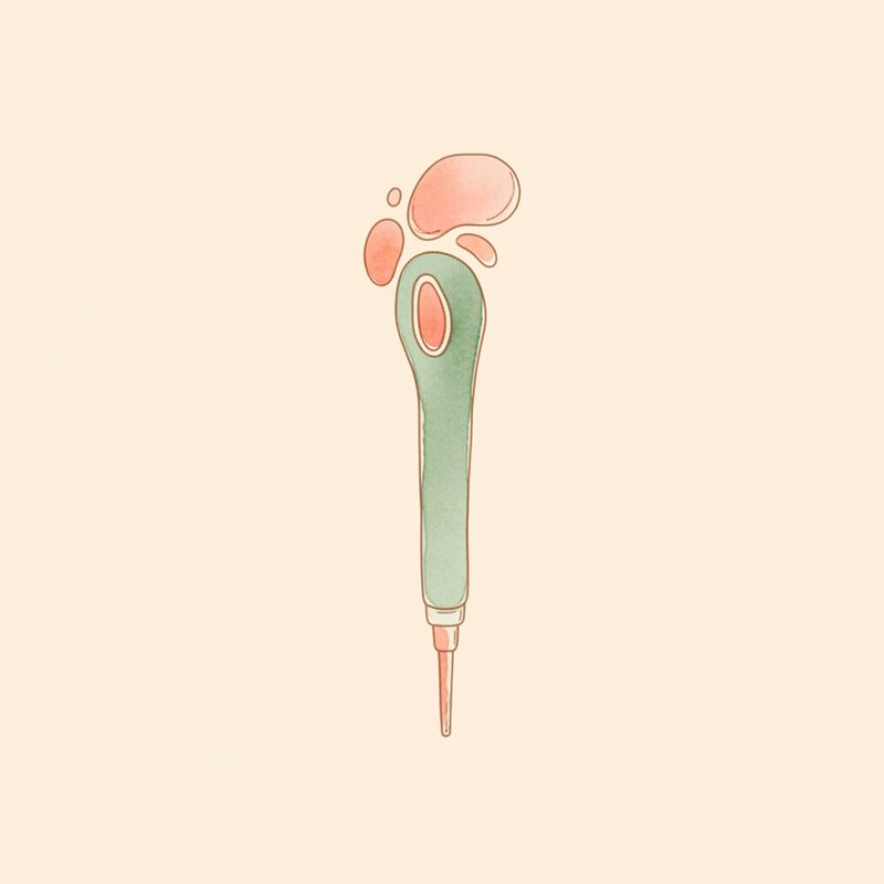 Watercolor illustration of a hysteroscope instrument